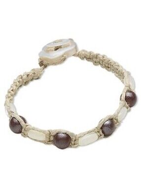 Handcrafted Philippines Trocha Shell Tambabawod Wood and Cabibe Shell Bracelet